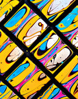 Papier Peint Géométrique - Vitrail Fluide Jaune et Bleu