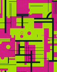 Papier Peint Gaming - Circuit Rétro Vert et Rose