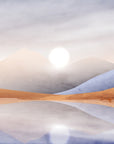 Papier Peint Montagne - Reflet Bleu et Terracotta