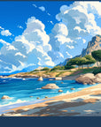 Papier Peint Plages - Villa Côtière et Ciel Nuageux