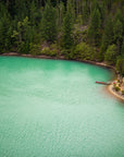 Papier Peint Forêt - Lac Turquoise Vue Aérienne
