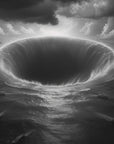 Papier Peint Noir et Blanc - Vortex Océanique Spectaculaire