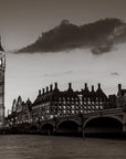 Papier Peint Noir et Blanc - Big Ben et Londres au Crépuscule