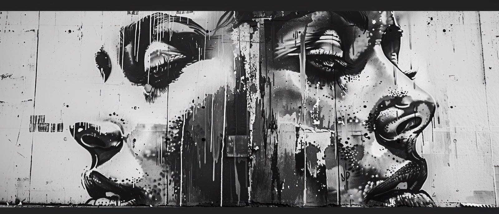Papier Peint Art Urbain - Visage Coulures Graffiti