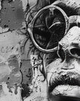 Papier Peint Art Urbain - Lunettes Sculptées sur Béton