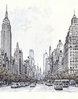 Papier Peint Noir et Blanc - Skyline New York Croquis