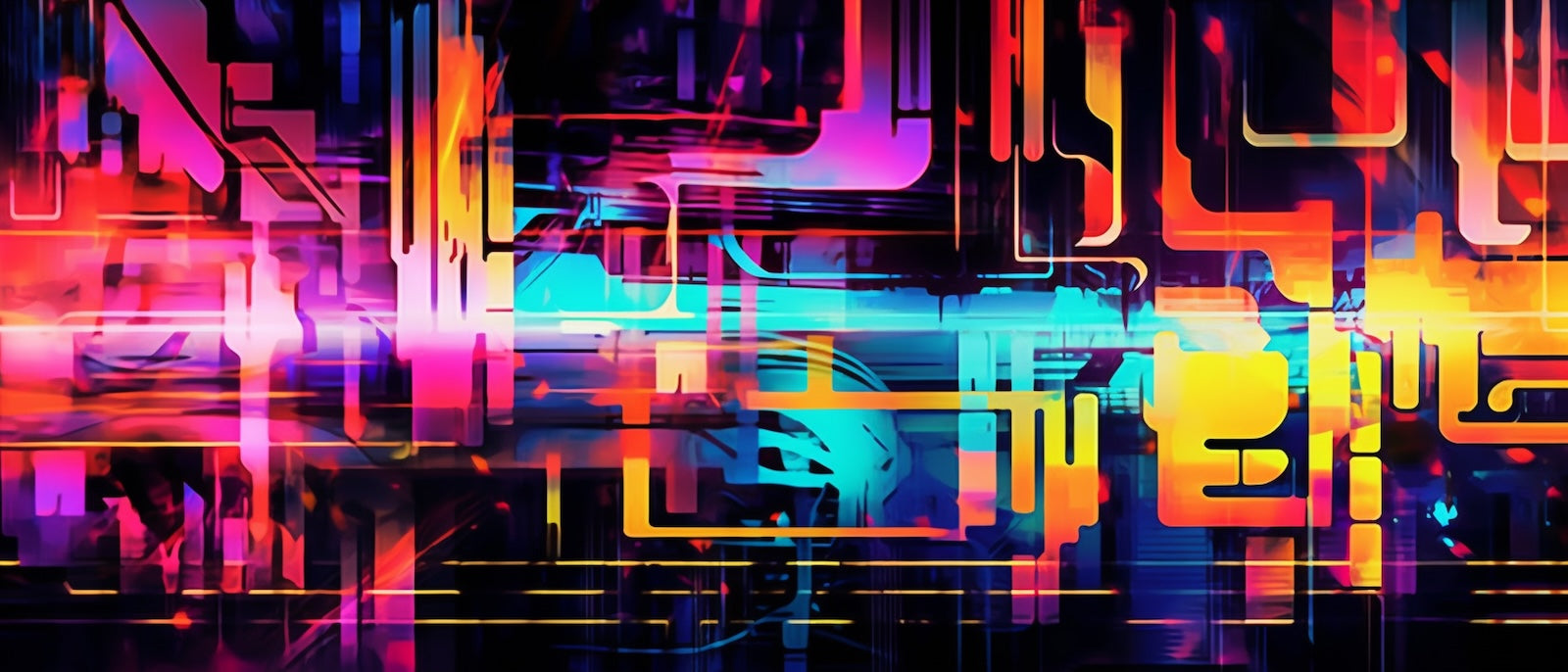 Papier Peint Gaming - Circuit Cyberpunk Néon