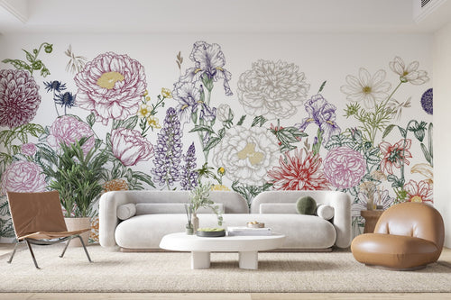 Floral Wallpaper - Illustrated Botanical Garden