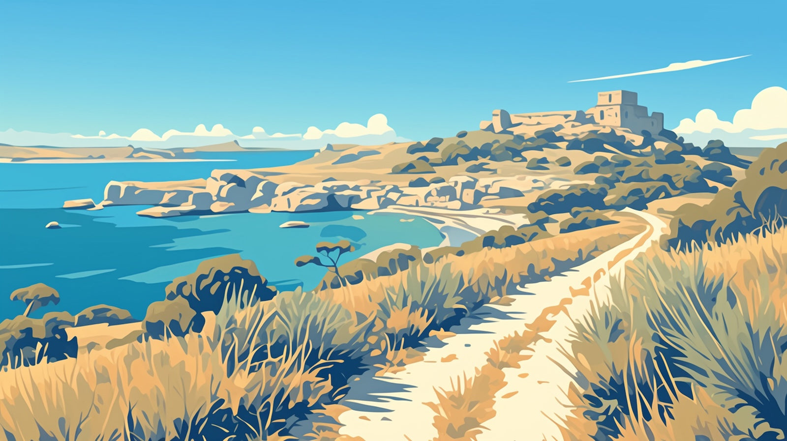 Papier Peint Paysage - Côte Rocheuse et Citadelle