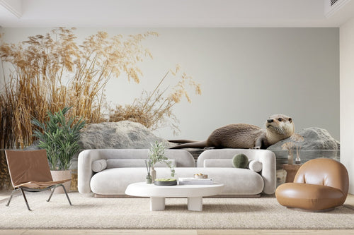 Papier Peint Animaux - Loutre sur Rochers