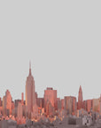 Papier Peint Abstrait - Skyline Minimaliste Gris et Terracotta