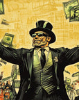 Papier Peint Pop Art - Magnat de la Finance et Dollars