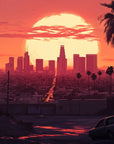 Papier Peint Miami - Skyline Los Angeles Coucher de Soleil