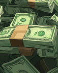 Papier Peint Pop Art - Liasses de Billets Empilées