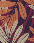 Papier Peint Feuillage - Élégance Bordeaux et Ocre