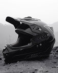 Papier Peint Moto - Casque Cross et Brume Noir et Blanc