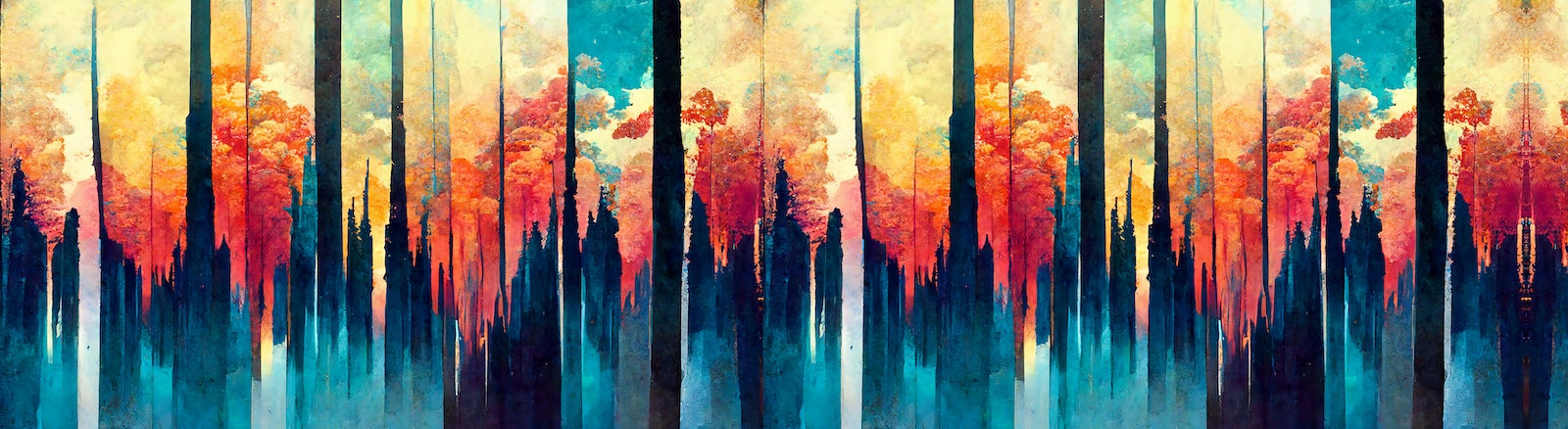 Papier Peint Abstrait - Skyline Vertical Coucher de Soleil