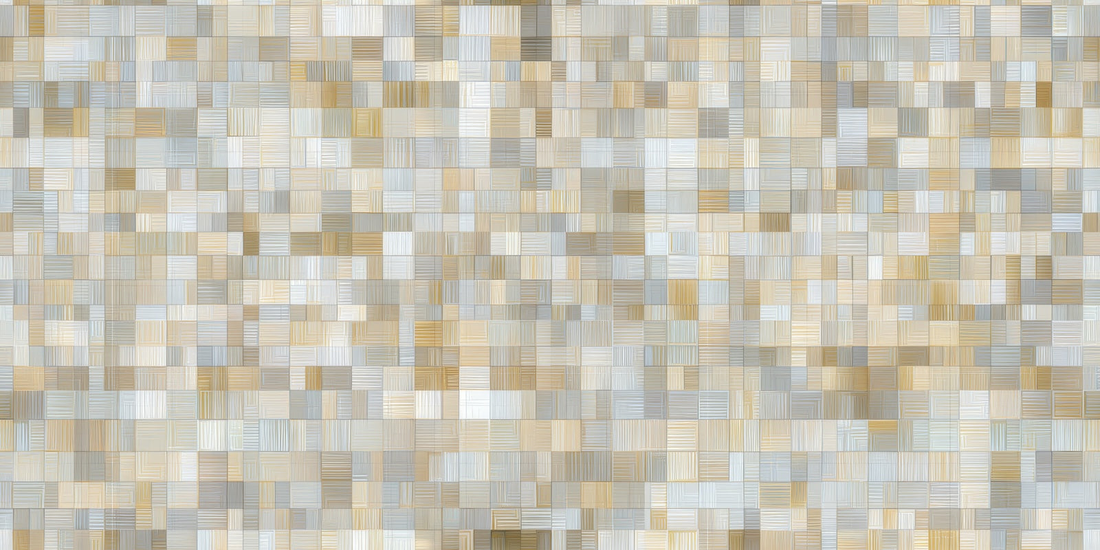 Papier Peint Géométrique - Mosaïque Carrés Beige Neutre