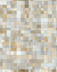 Papier Peint Géométrique - Mosaïque Carrés Beige Neutre