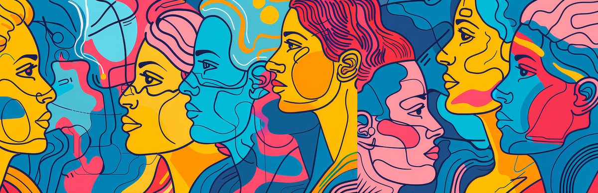 Papier Peint Pop Art - Portraits Féminins Colorés