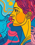Papier Peint Pop Art - Portraits Féminins Colorés