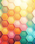 Papier Peint Géométrique - Hexagones Dégradé Chaud