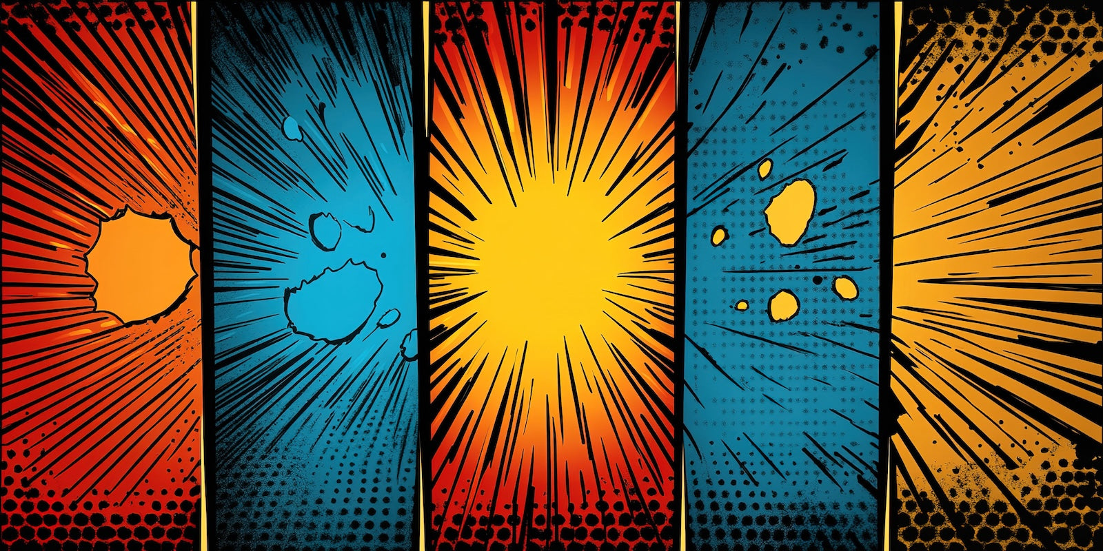 Papier Peint Pop Art - Explosion Solaire Jaune BD