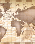 Papier Peint Carte du Monde - Voilier et Boussole Vintage