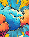 Papier Peint Ciels - Nuages Colorés Roses et Bleus