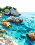 Papier Peint Plages - Crique Turquoise Méditerranéenne