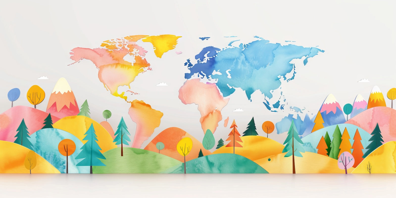 Papier Peint Abstrait - Monde en Éclaboussures Colorées