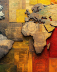Papier Peint Carte du Monde - Aquarelle Colorée