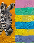 Papier Peint Animaux - Zèbre et Rayures Colorées