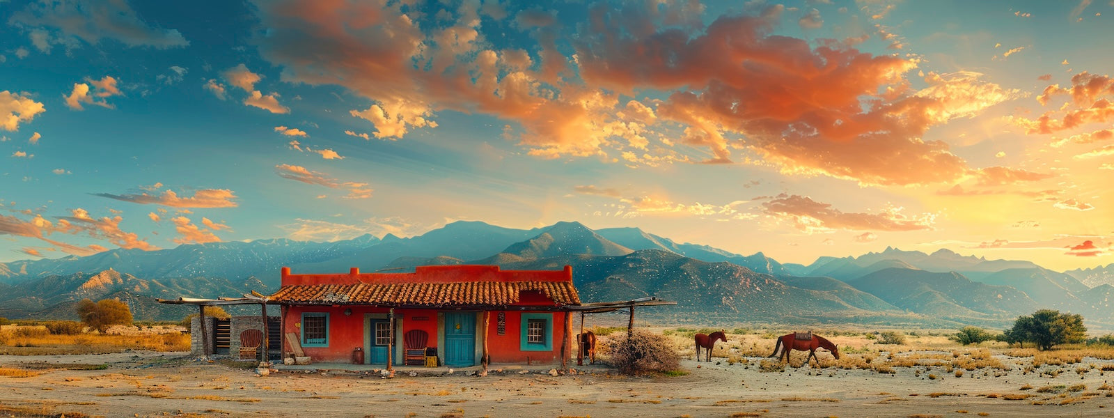 Papier Peint Paysage - Coucher Orange Vibrant