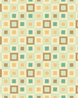 Papier Peint Rétro - Damier de Carrés Vert Sauge