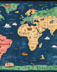 Papier Peint Carte du Monde - Vintage Vert
