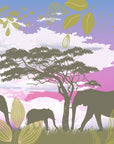 Papier Peint Abstrait - Savane Africaine Violette