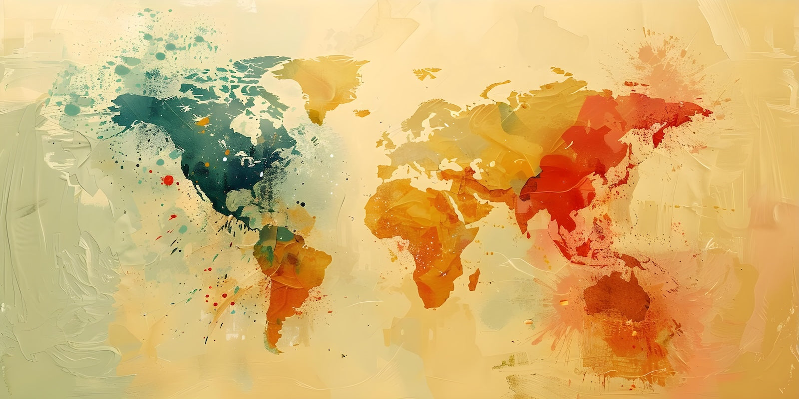 Papier Peint Carte du Monde - Colorée Pop