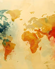 Papier Peint Carte du Monde - Colorée Pop