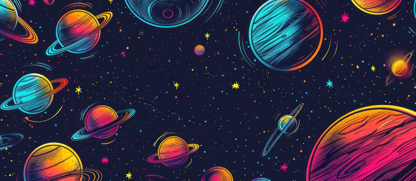 Papier Peint Espace - Nébuleuse Colorée Vive