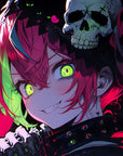 Papier Peint Anime - Personnage Sombre Rose et Rouge