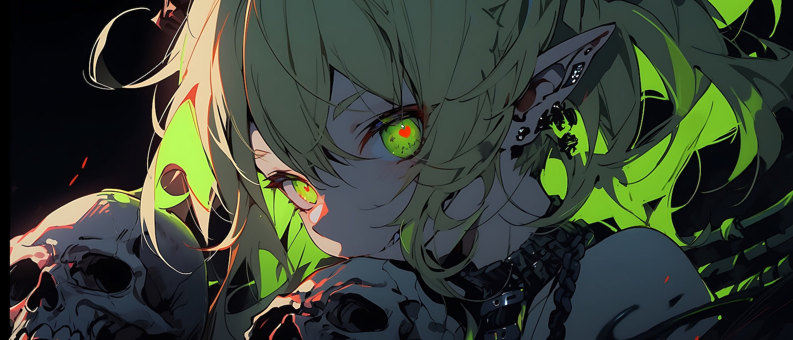 Papier Peint Anime - Personnage Vert Sombre