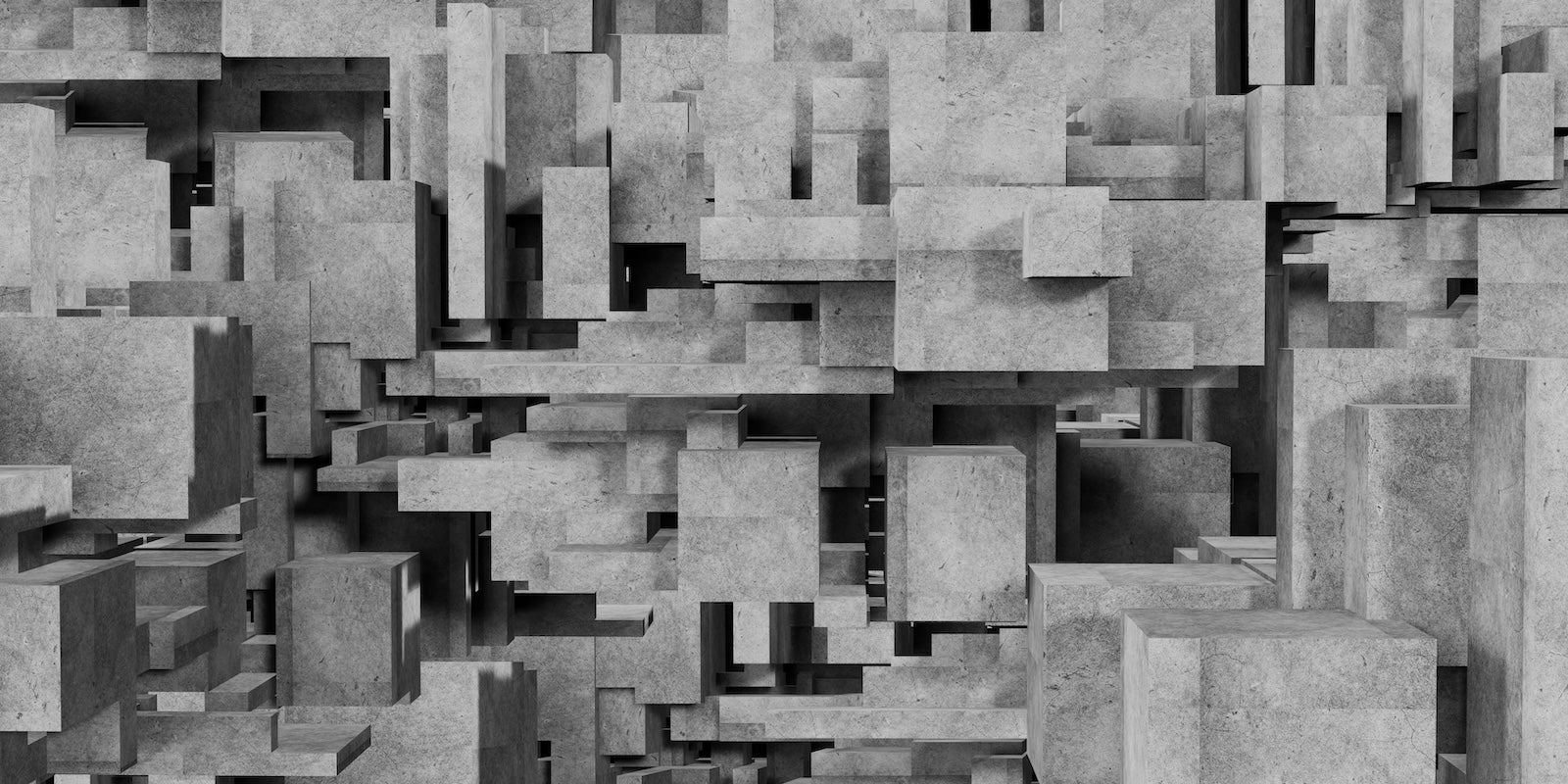 Papier Peint Noir et Blanc - Immeubles Abstraits