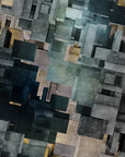Papier Peint Abstrait - Motif Géométrique Teal Sombre