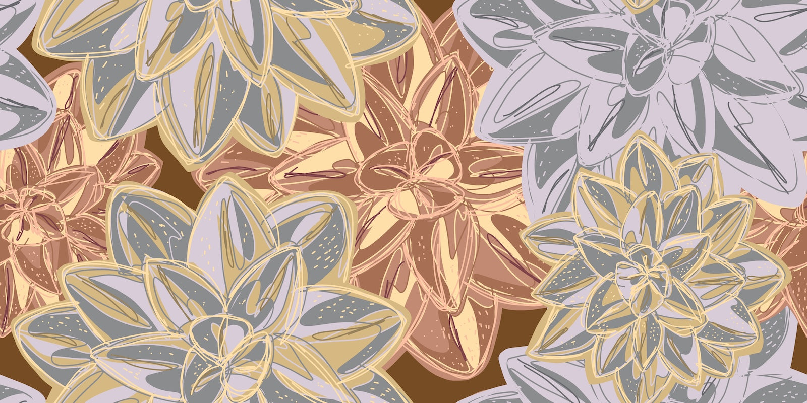 Papier Peint Floral - Feuilles Beige Délicates
