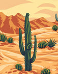 Papier Peint Désert - Multiples Cactus