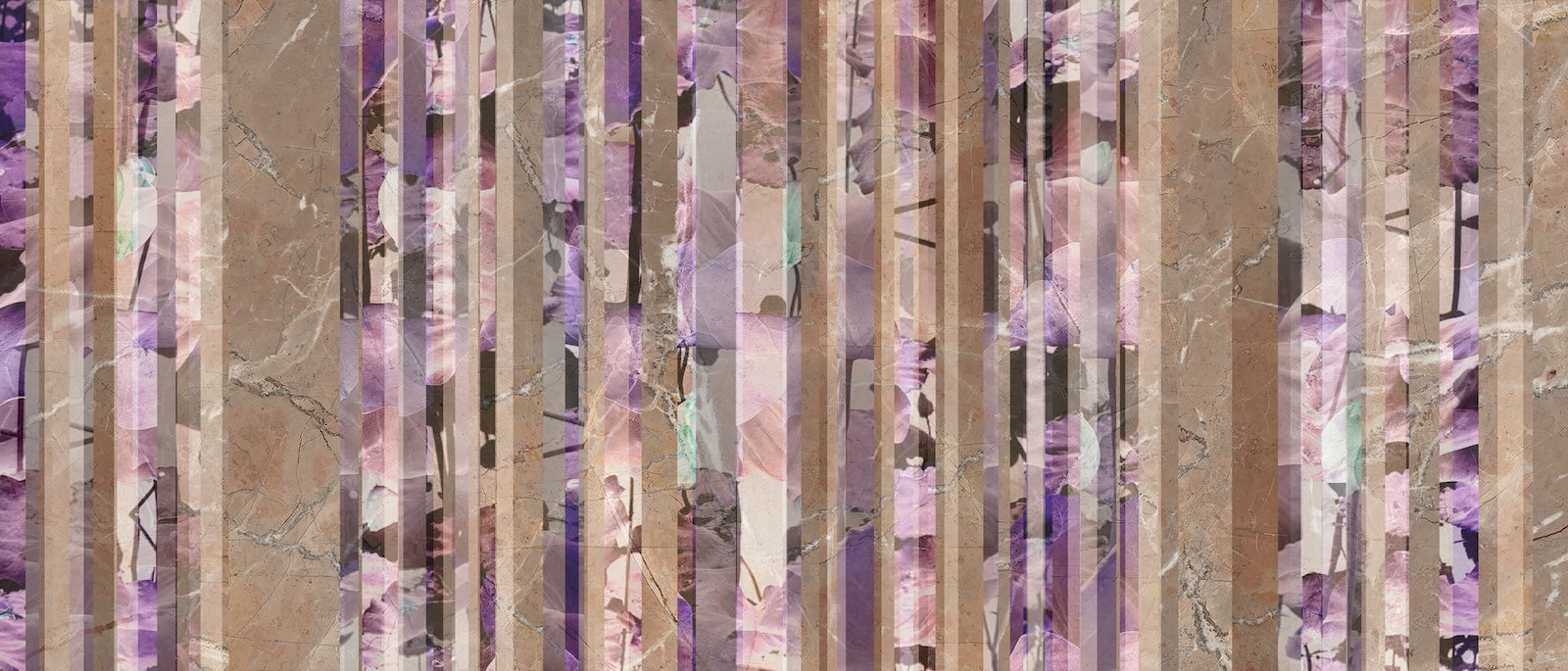 Papier Peint Bois - Planches Verticales Violettes