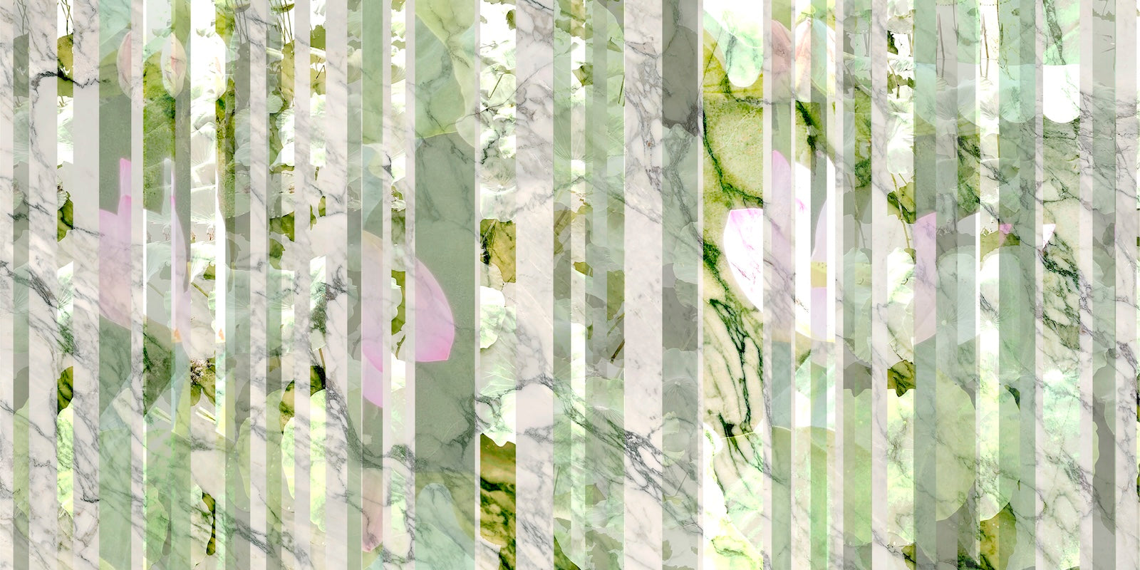 Papier Peint Floral - Motif Vert Pastel Délicat