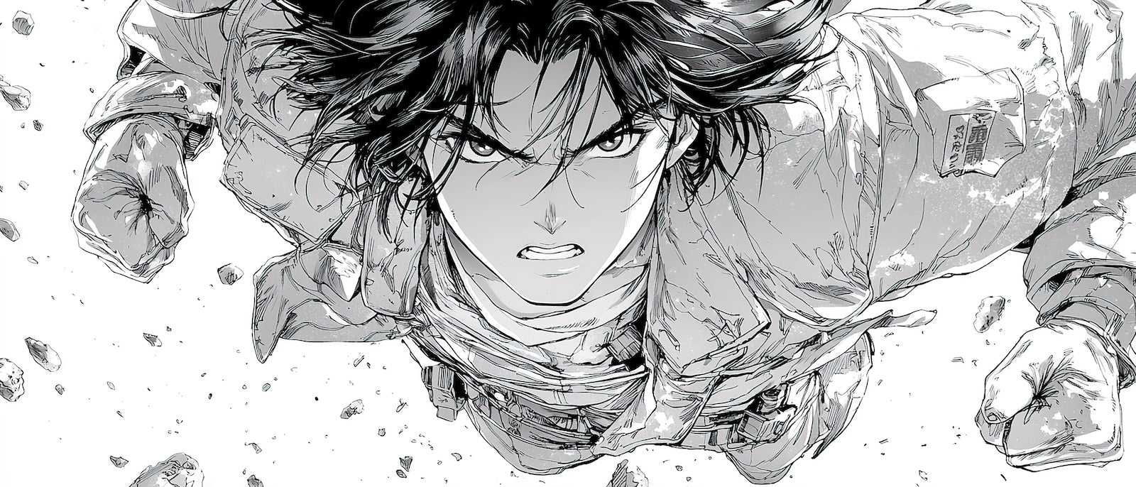 Papier Peint Anime Noir et Blanc - Personnage Musclé
