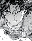 Papier Peint Anime Noir et Blanc - Personnage Musclé